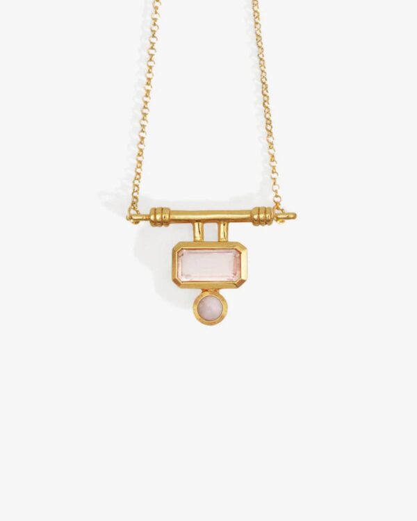 Joy Necklace Rose Quartz Gold Vermeil