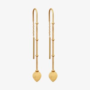 Hanging Lotus Earrings Gold Vermeil